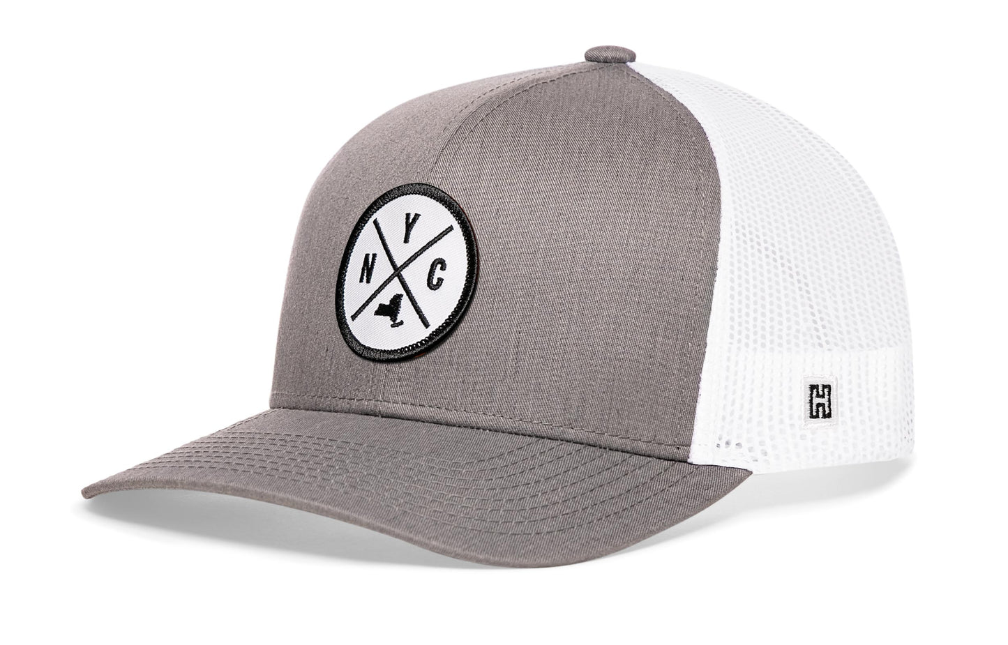 New York City Trucker Hat  |  Gray-White NYC X Snapback
