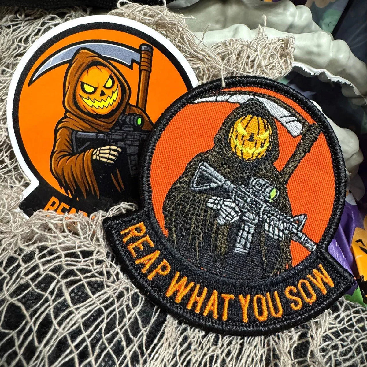 COMBO - POTM - OCTOBER 2025 - Reap What You Sow - PATCH AND STICKER