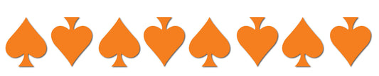 ORANGE REFLECTIVE ACE OF SPADE HELMET DECAL 8 PACK