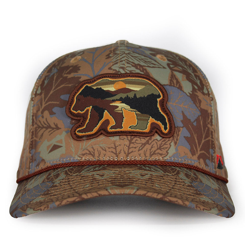 Sunset Bear Cloud Texture 5-Panel Rope Cap