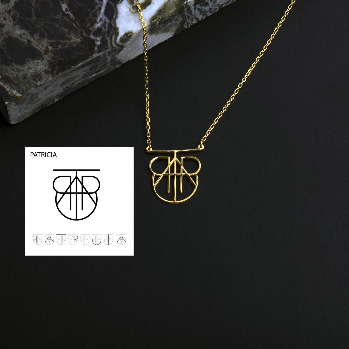 Unique Name Logo Necklace, One of a Kind Gift