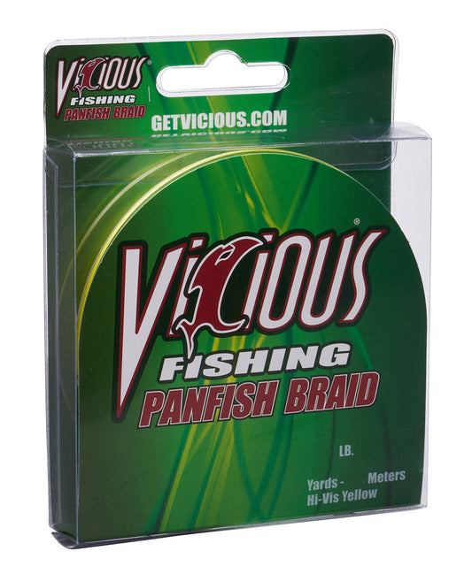 Vicious Panfish Hi-Vis Yellow Braid - 7 Lb Test
