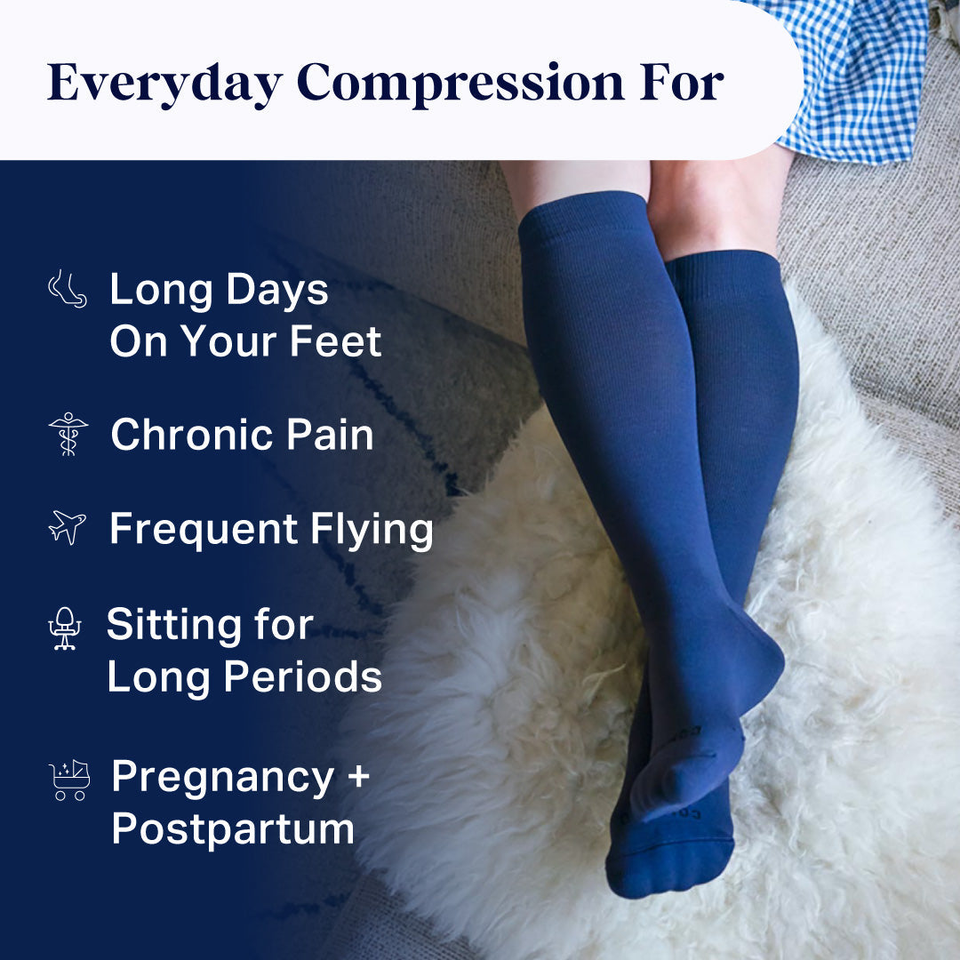 Knee-High Compression Socks – 3 Pack Solids