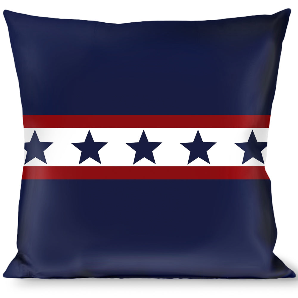Buckle-Down Throw Pillow - Americana Stars & Stripes 6 Blue/White/Red