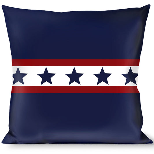 Buckle-Down Throw Pillow - Americana Stars & Stripes 6 Blue/White/Red