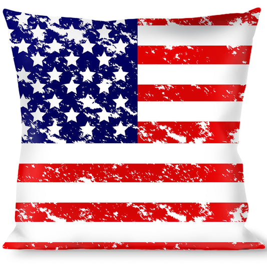 Buckle-Down Throw Pillow - United States Flags C/U Weathered