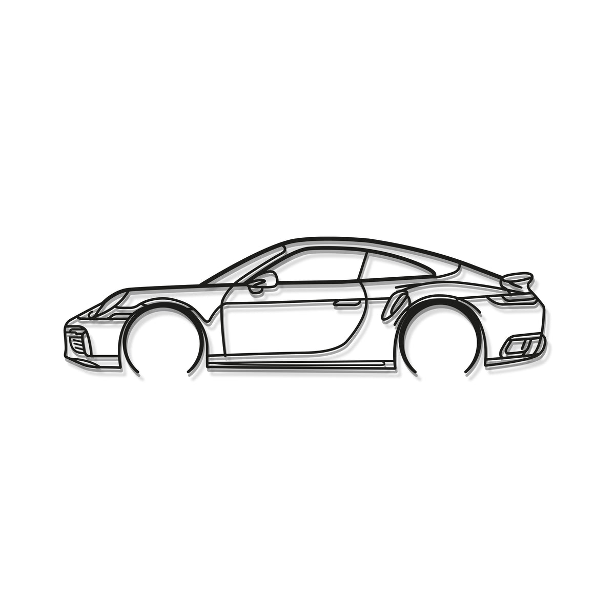 911 Turbo S Model 992 Detailed Metal Car Wall Art - MT0877