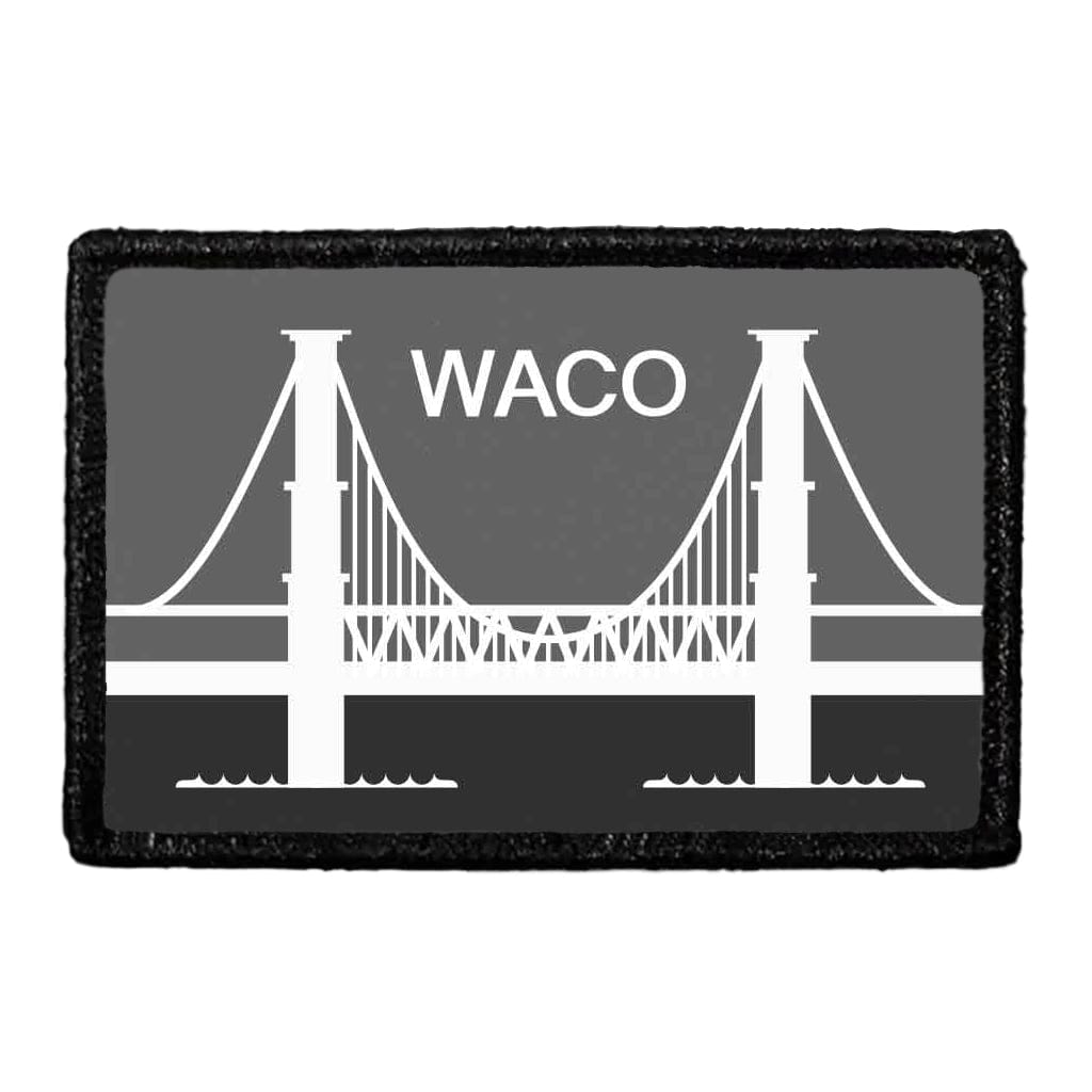 Waco City Flag - Black and White - Removable Patch