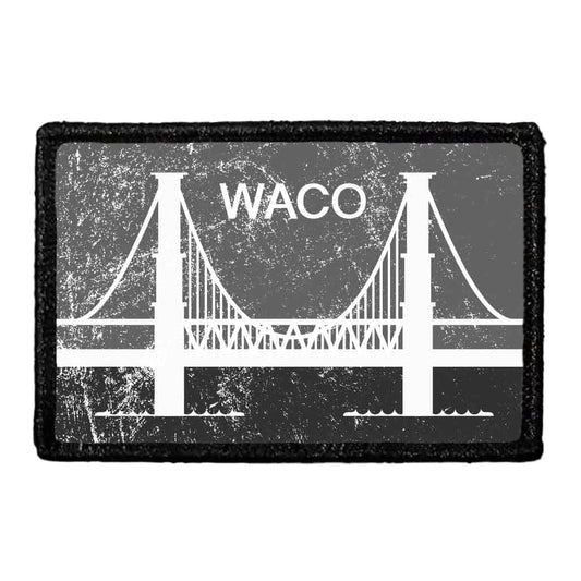 Waco City Flag - Black and White - Distressed - Removable Patch