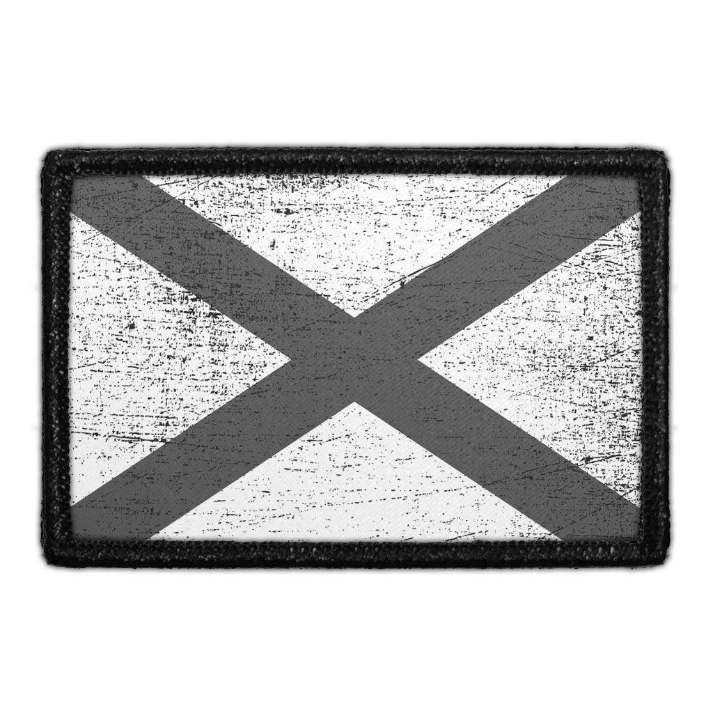 Alabama State Flag - Black and White - Distressed - Removable Patch