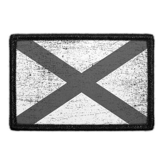 Alabama State Flag - Black and White - Distressed - Removable Patch