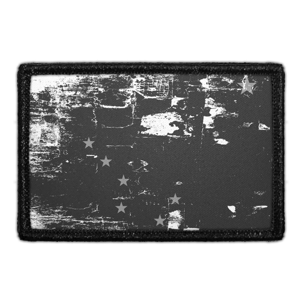 Alaska State Flag - Black and White - Distressed - Removable Patch