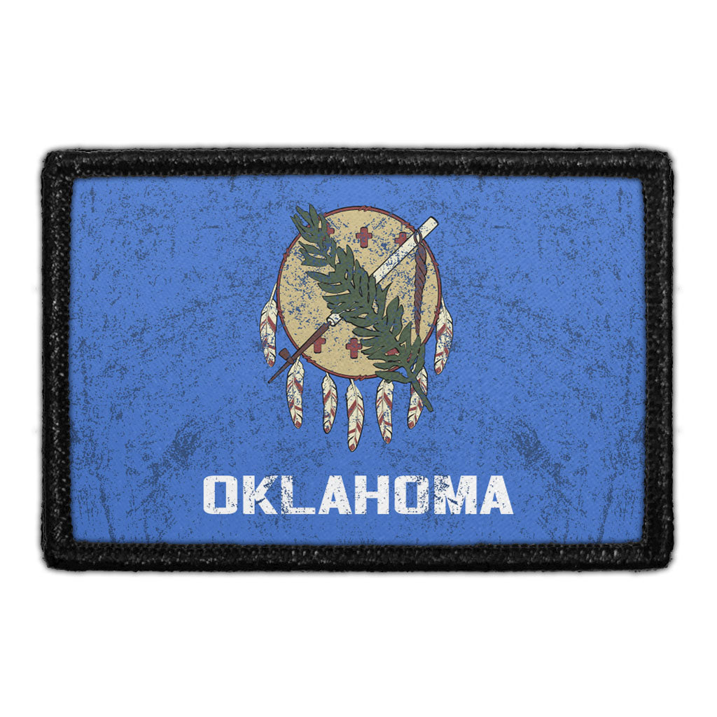 Oklahoma State Flag - Color - Distressed - Removable Patch
