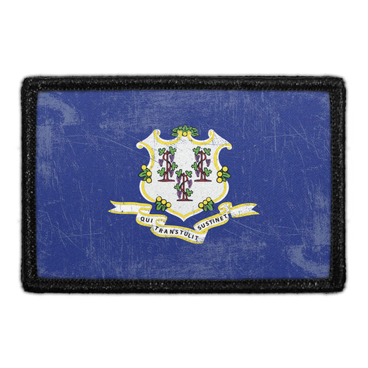 Connecticut State Flag - Color - Distressed - Removable Patch