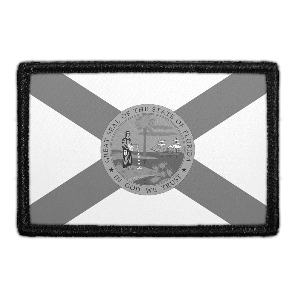 Florida State Flag - Black and White - Removable Patch