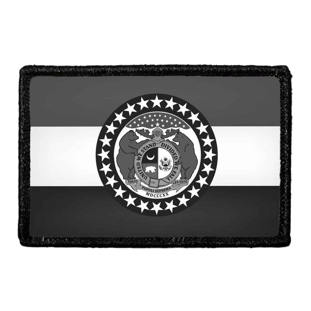 Missouri State Flag - Black and White - Removable Patch