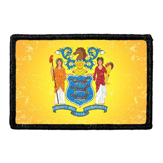 New Jersey State Flag - Color - Distressed -  Removable Patch