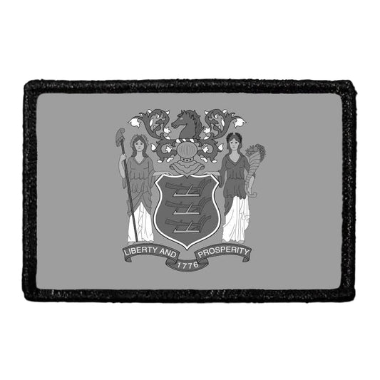 New Jersey State Flag - Black and White -  Removable Patch