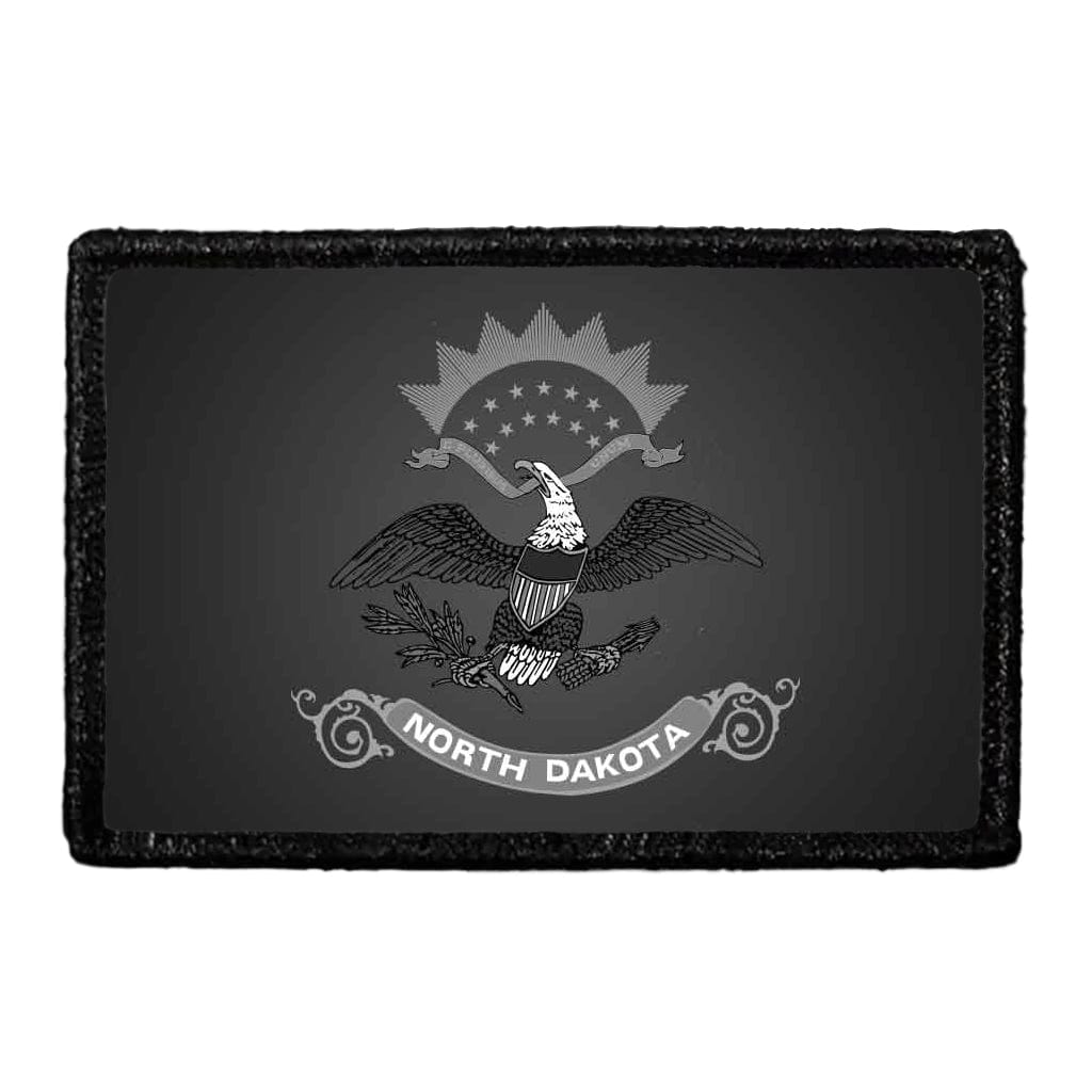 North Dakota State Flag - Black and White - Removable Patch