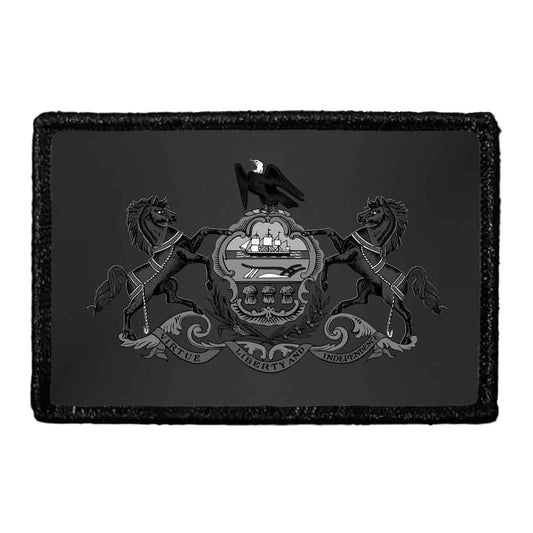 Pennsylvania State Flag - Black and White - Removable Patch
