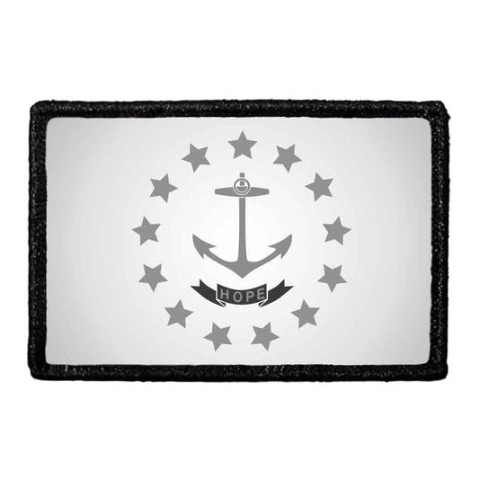 Rhode Island State Flag - Black and White - Removable Patch