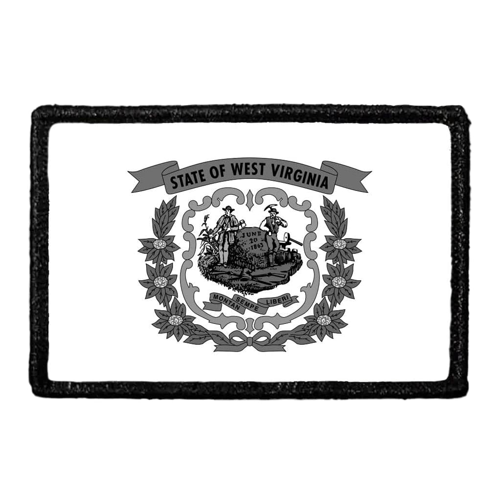 West Virginia State Flag - Black and White - Modified - Removable Patch