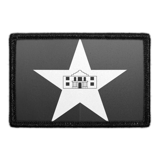 San Antonio City Flag - Black and White - Removable Patch