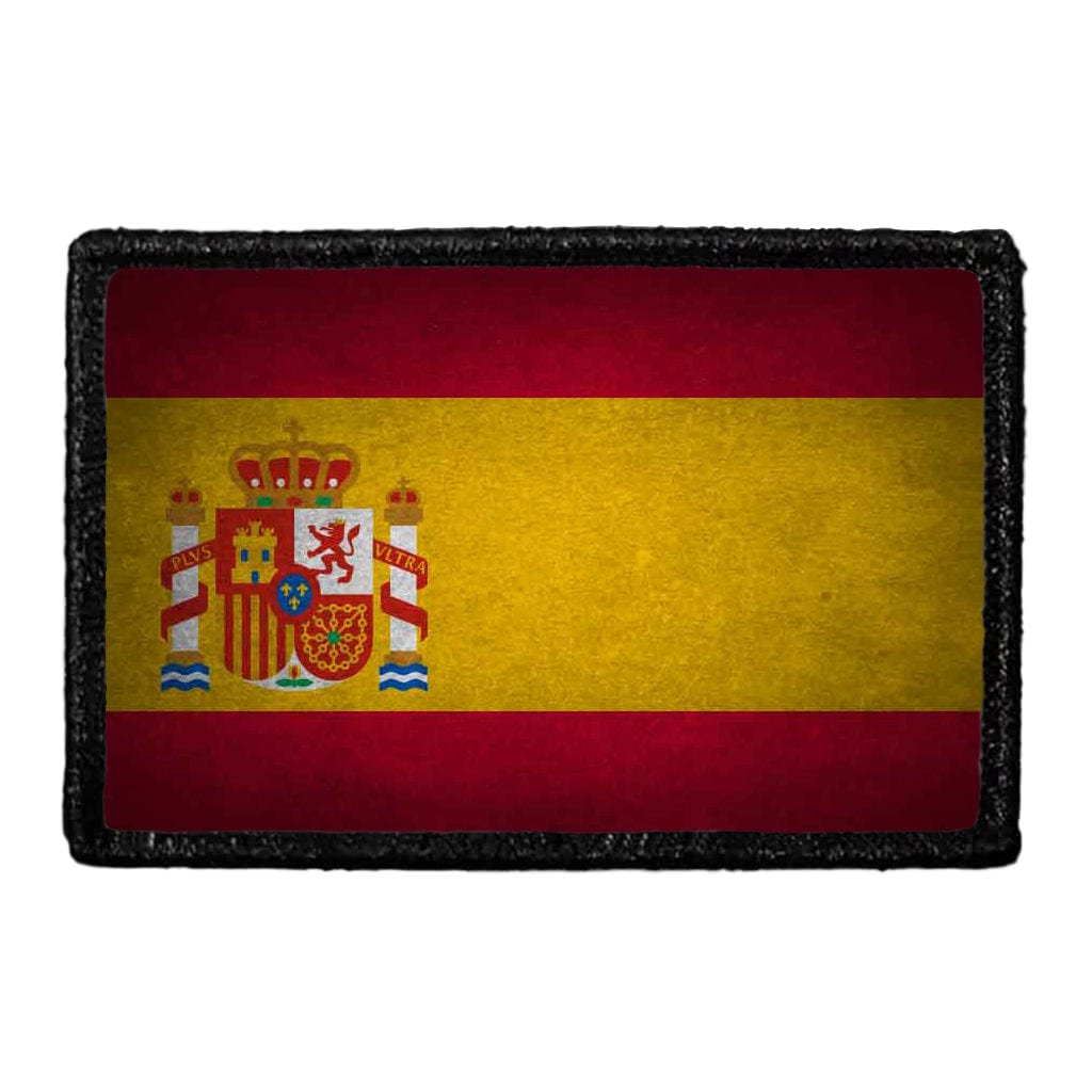 Spain Flag - Color - Distressed - Removable Patch
