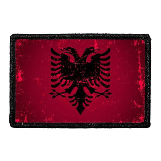Albania Flag - Color - Distressed - Removable Patch