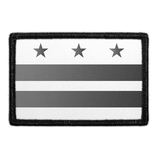 Washington D.C. City Flag - Black and White - Removable Patch