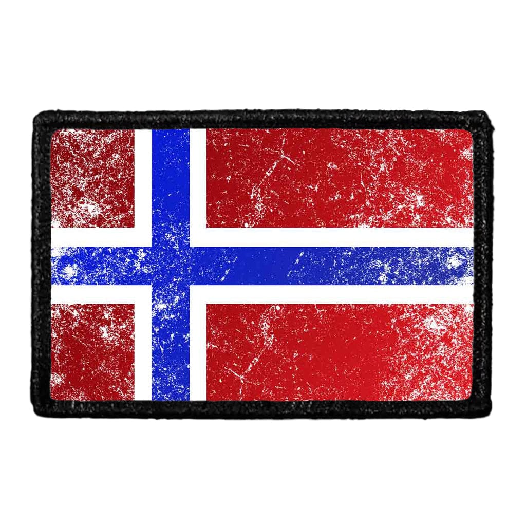 Norway Flag - Color - Distressed - Removable Patch