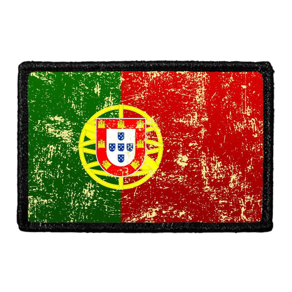 Portugal Flag - Color - Distressed - Removable Patch