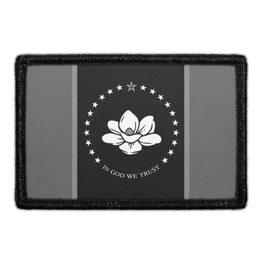 Mississippi State Flag - New - Black and White - Removable Patch