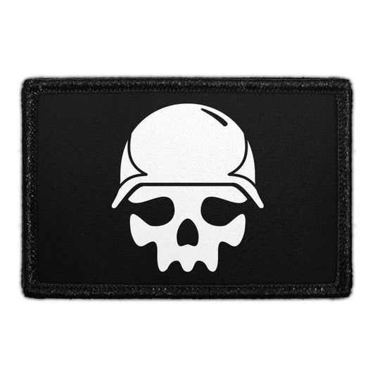 Skull With Military Helmet - Removable Patch