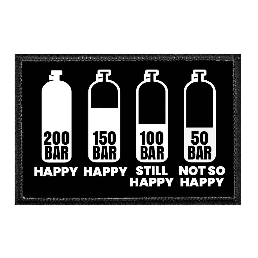 Scuba Diving Oxygen Tanks Levels Of Happiness - Removable Patch