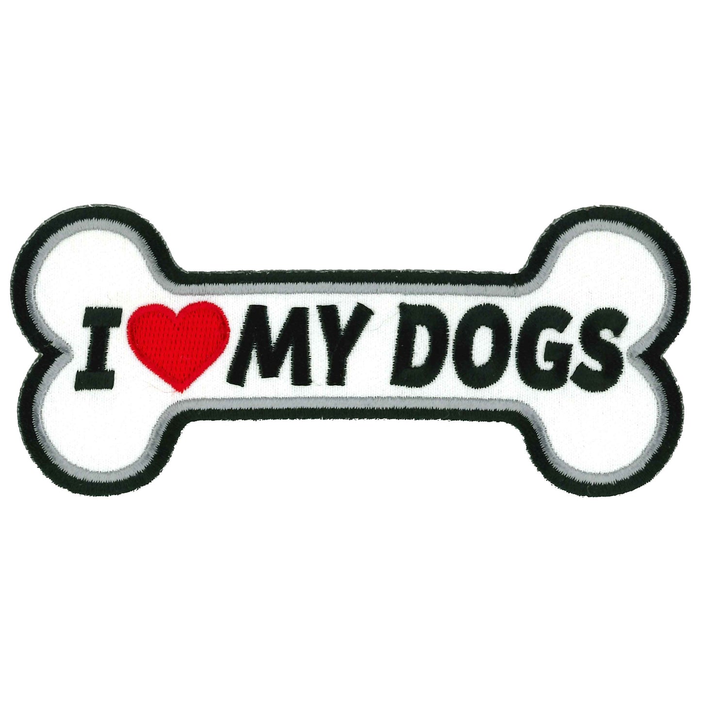 Hot Leathers I Heart My Dogs Embroidered Patch - 5" x 2" - Iron-On or Sew-On - PPL9891