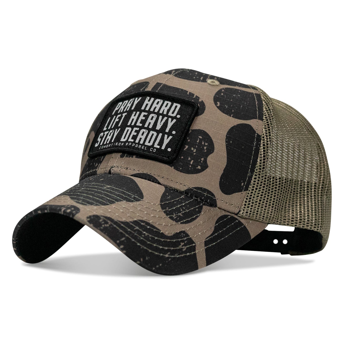 Pray Hard. Lift Heavy. Stay Deadly. Patch Original Ripstop Snapback Hat