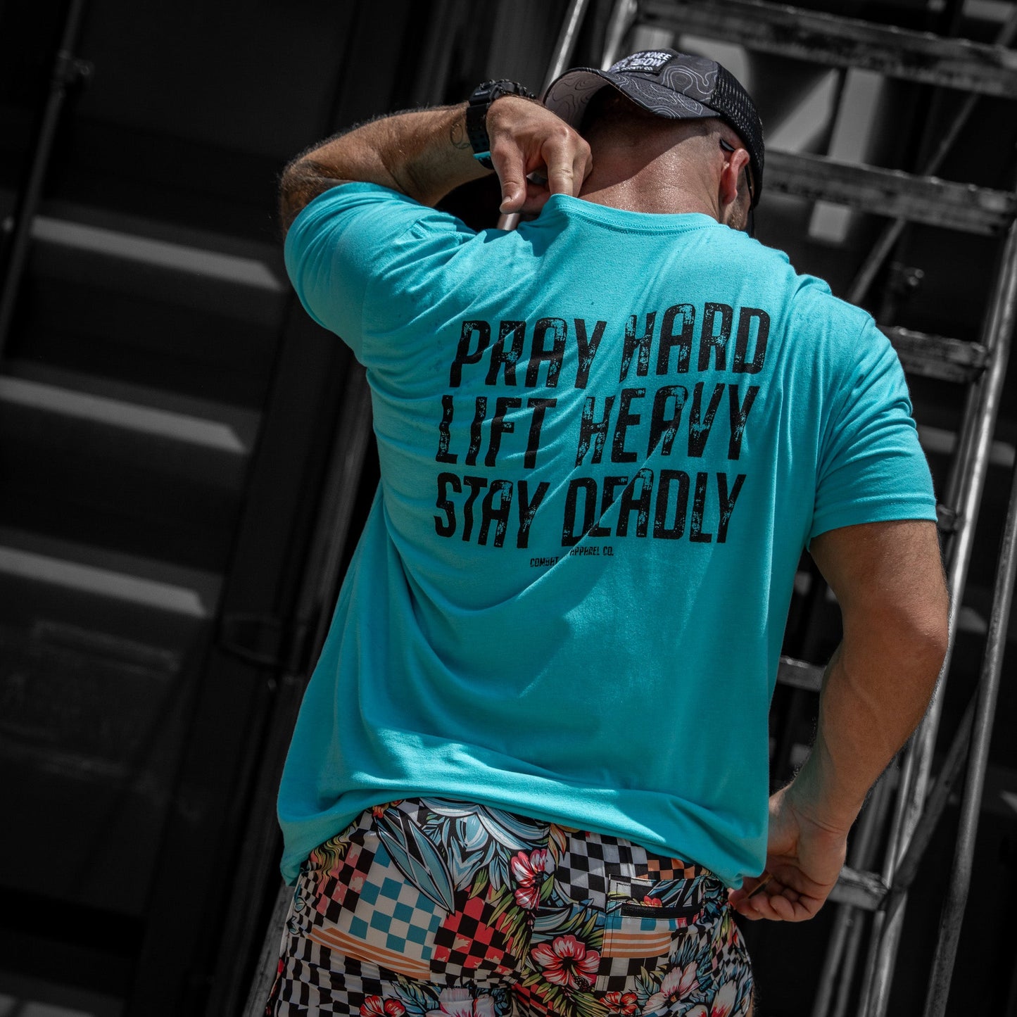 Pray Hard. Lift Heavy. Stay Deadly. V2 Men's T-Shirt