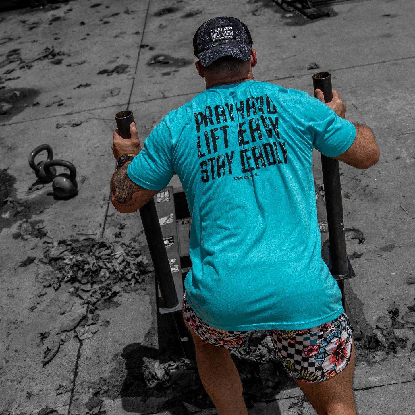 Pray Hard. Lift Heavy. Stay Deadly. V2 Men's T-Shirt