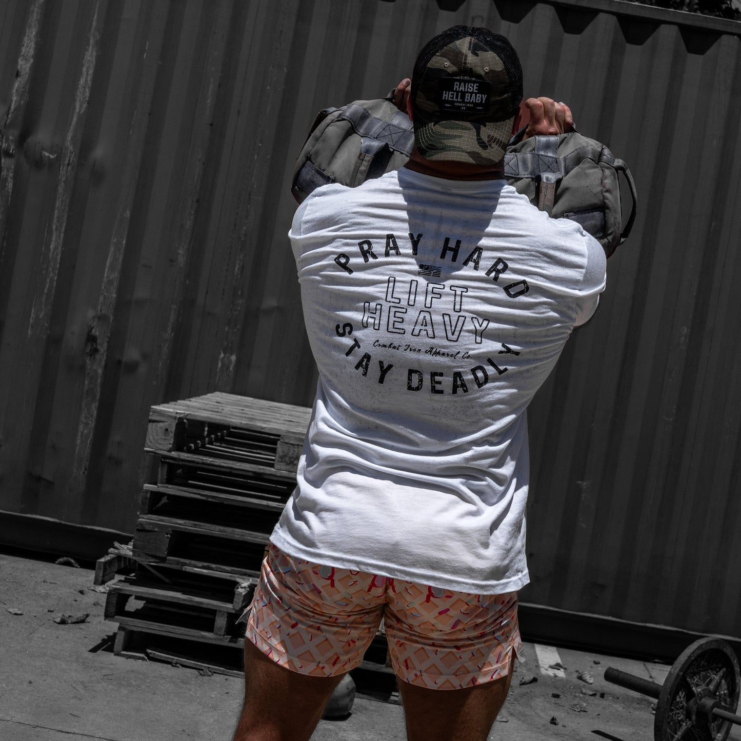 Pray Hard. Lift Heavy. Stay Deadly. Men's T-Shirt