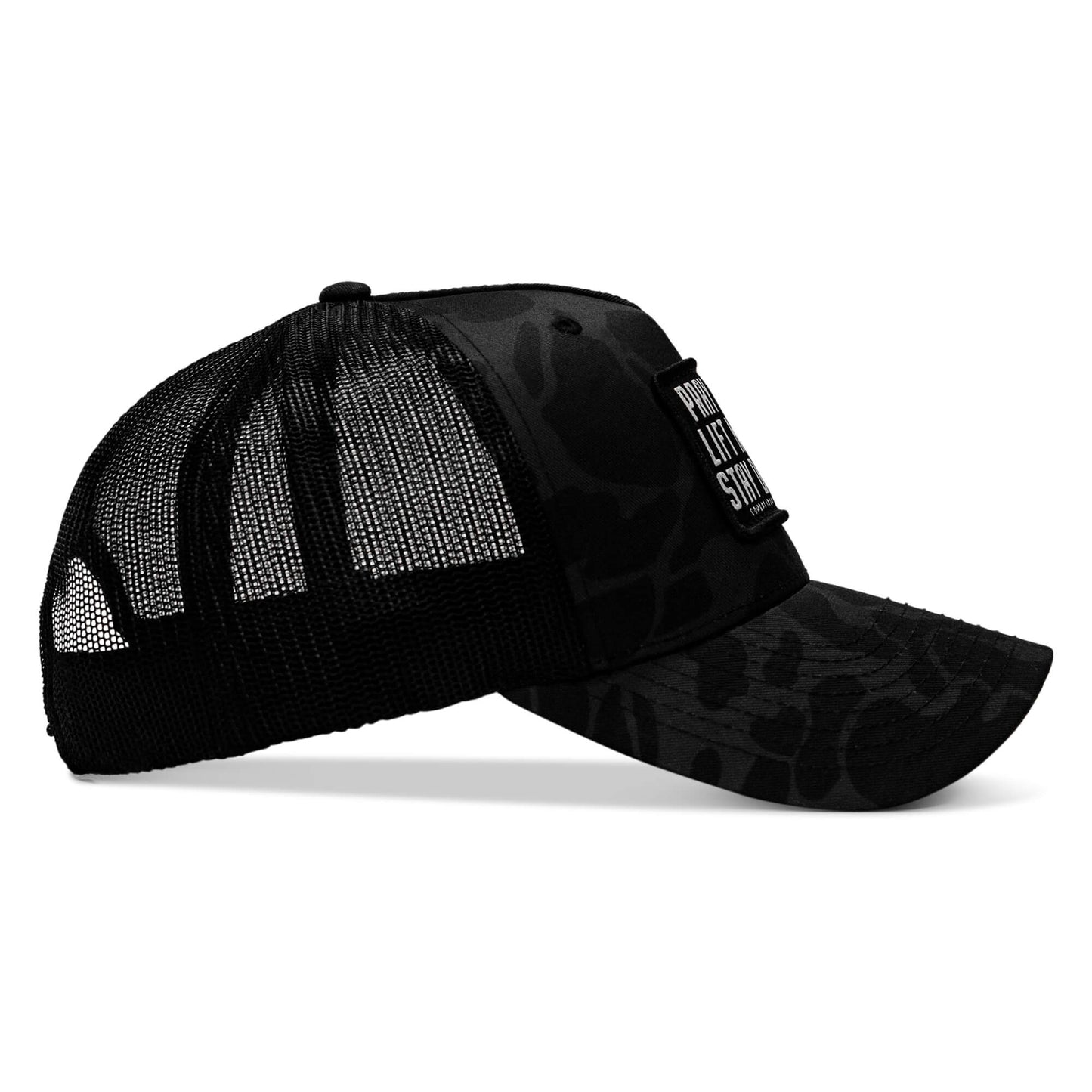 Pray Hard. Lift Heavy. Stay Deadly. Patch Snapback