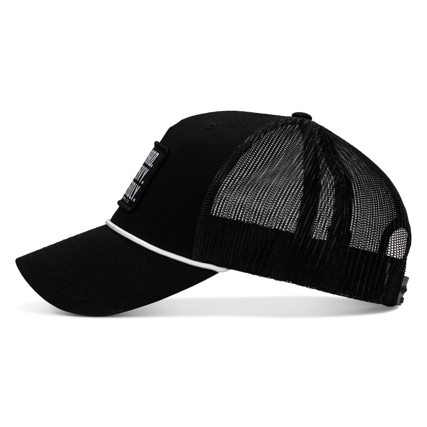 Pray Hard. Lift Heavy. Stay Deadly. Patch Rope Snapback Hat