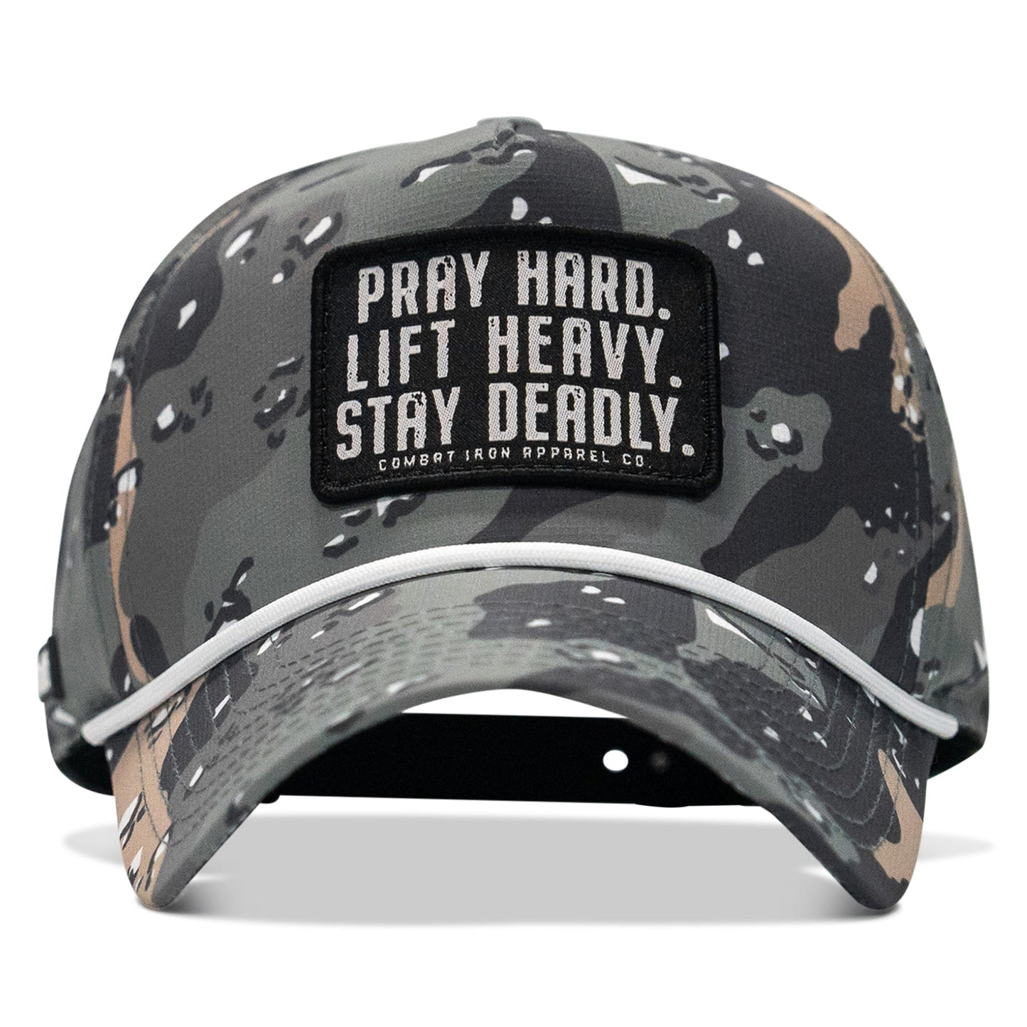Pray Hard. Lift Heavy. Stay Deadly. Patch Waterproof Weekender Snapback