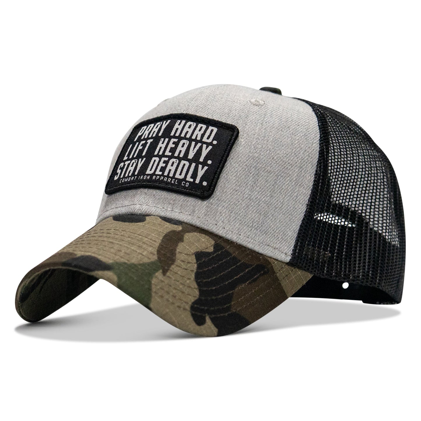 Pray Hard. Lift Heavy. Stay Deadly. Patch Original Ripstop Snapback Hat