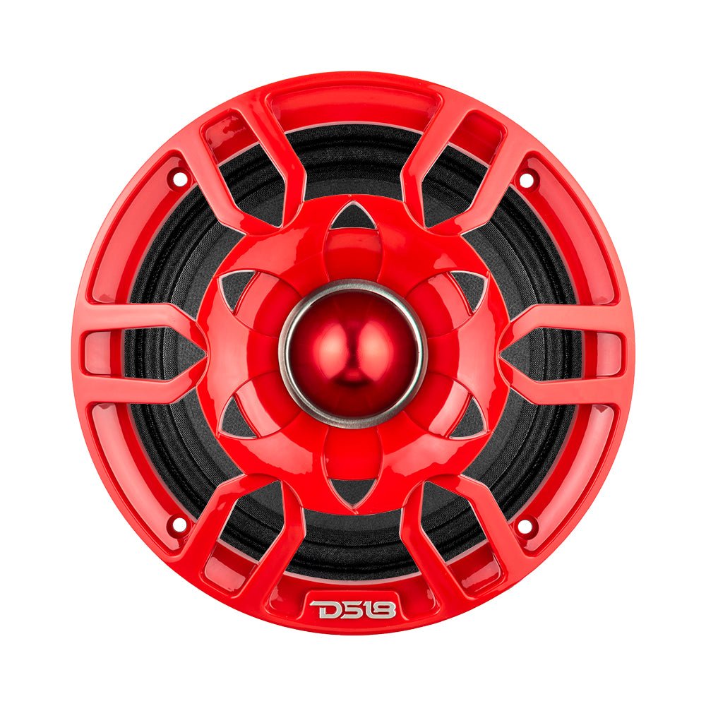 DS18 PRO-GTW6RD 6.5" Grill with Built-in 1.75" VC Neodymium Bullet Tweeter and RGB Lights 500 Watts Red(EACH)