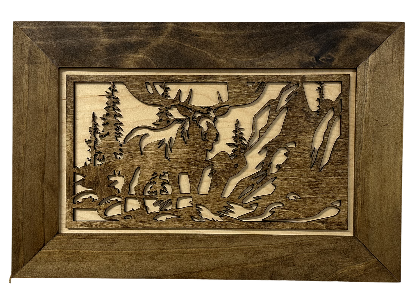 Moose in the Woods Gun Concealment Furniture - Handcrafted Hidden Gun Storage Wall Decor - Hidden Gun Shelf with Magnetic Lock for Quick Access