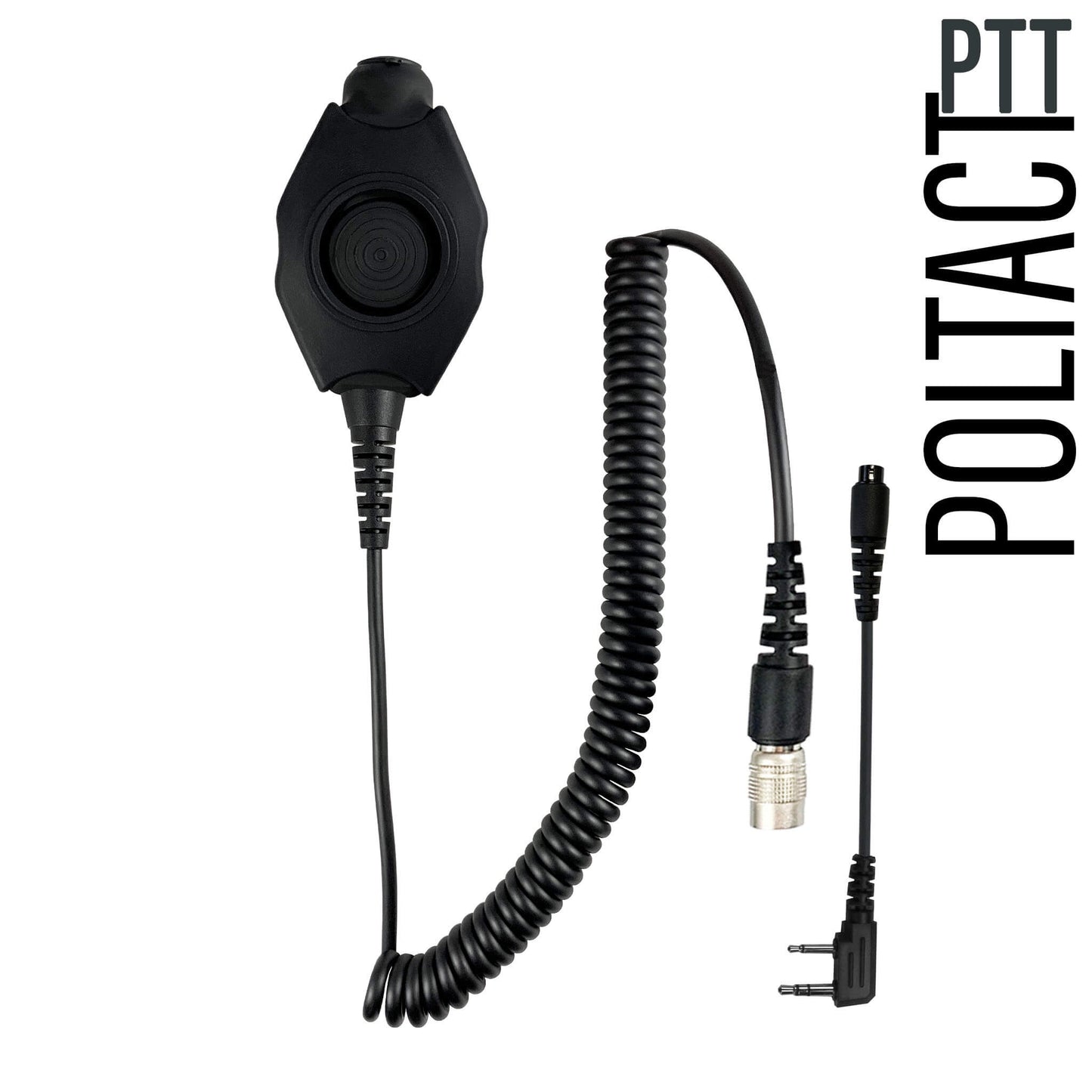 Tactical Radio Amplified PTT for Headset w/ Quick Disconnect(Hirose): US/Civilian/"Peltor" Wiring, Select ComTac III, XPI Models & Select Helicopter Headsets - 2 Pin Kenwood, Baofeng, BTECH, Rugged Radios, AnyTone, Alinco, Retevis & More