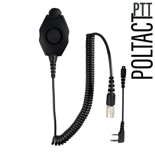 Tactical Radio Amplified PTT for Headset w/ Quick Disconnect(Hirose): US/Civilian/"Peltor" Wiring, Select ComTac III, XPI Models & Select Helicopter Headsets - 2 Pin Kenwood, Baofeng, BTECH, Rugged Radios, AnyTone, Alinco, Retevis & More