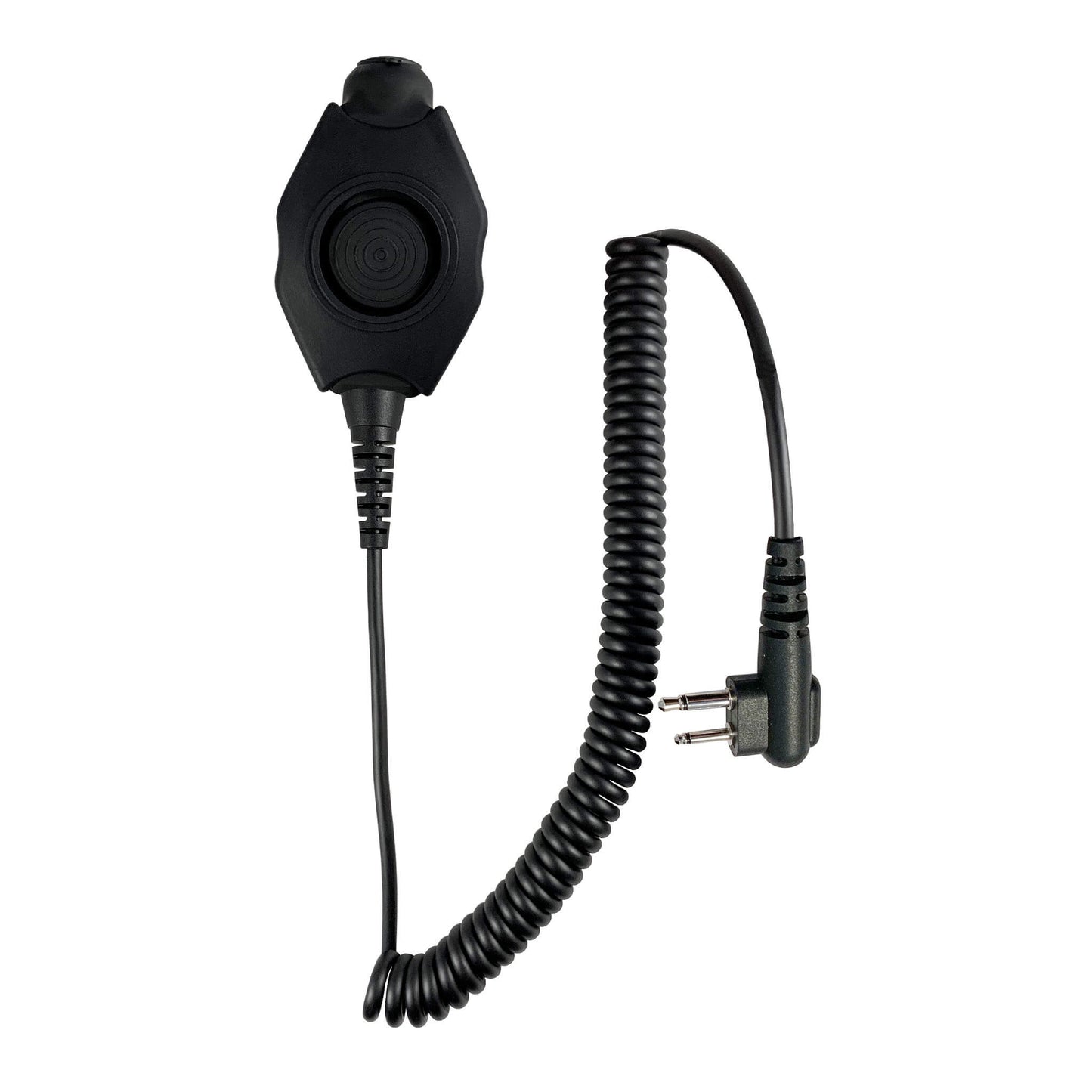 Tactical Radio Amplified PTT for Headset: NATO/Military Wiring, Gentex, Ops-Core, OTTO, 3M Peltor ComTac, XPI, MSA, Helicopter, & More - 2 Pin Motorola HYT Tekk BearCom Blackbox & More