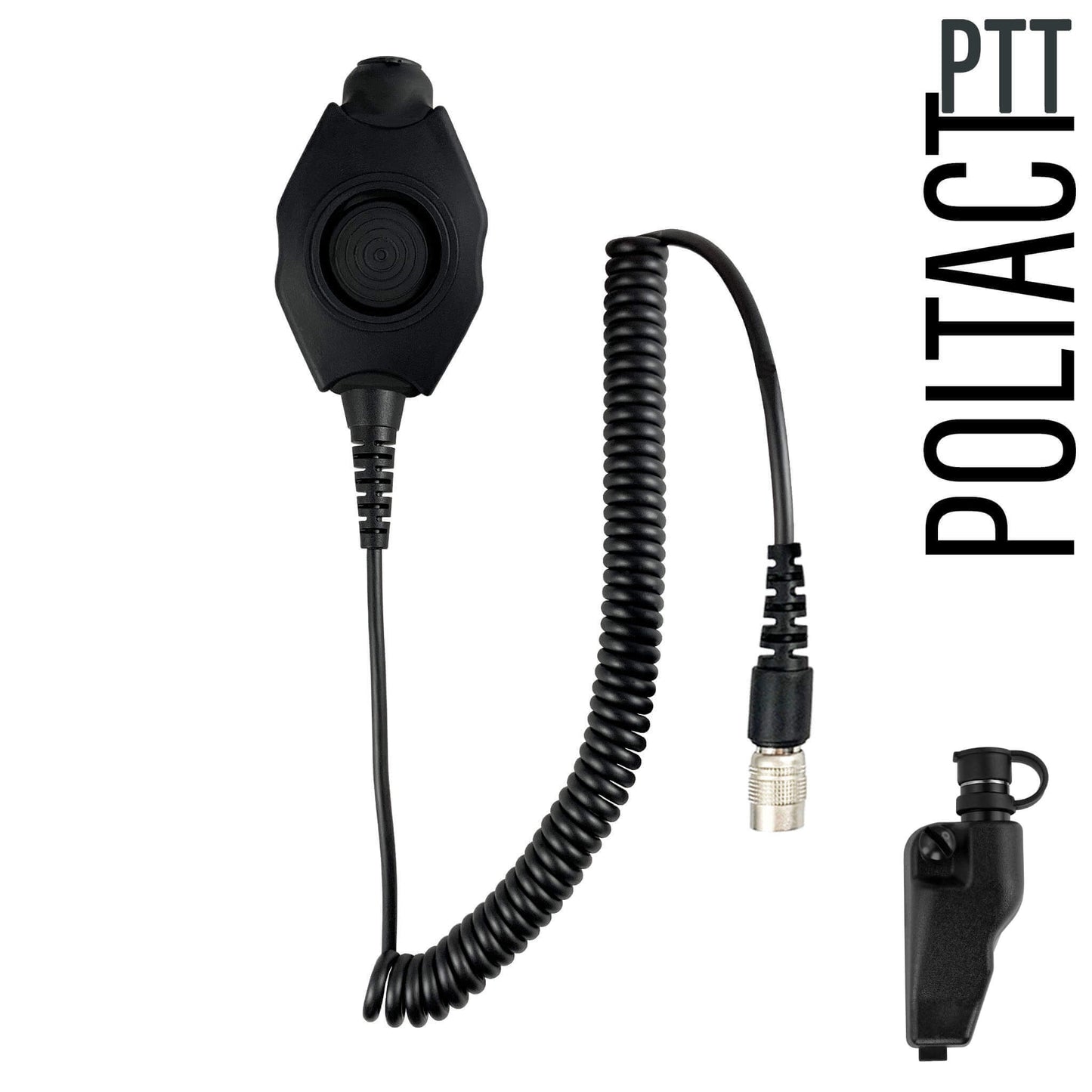 PolTact V1 Tactical Comms Headset w/ Active Hearing Protection & Quick Disconnect (Hirose) Adapter - EF Johnson VP5000 VP6000 VP8000 Series